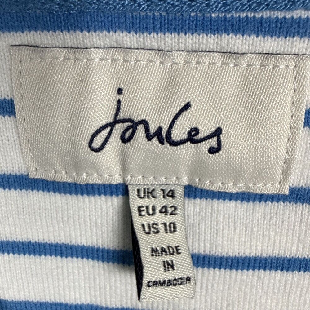 Joules Striped Top Long Sleeves Novelty Dog Print Size 1X Dog Mom - Picture 6 of 7